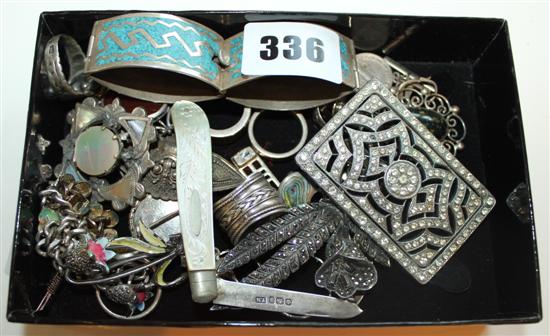 Mixed silver & other costume jewellery